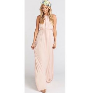AMANDA MAXI DRESS ~ DUSTY BLUSH CRISP